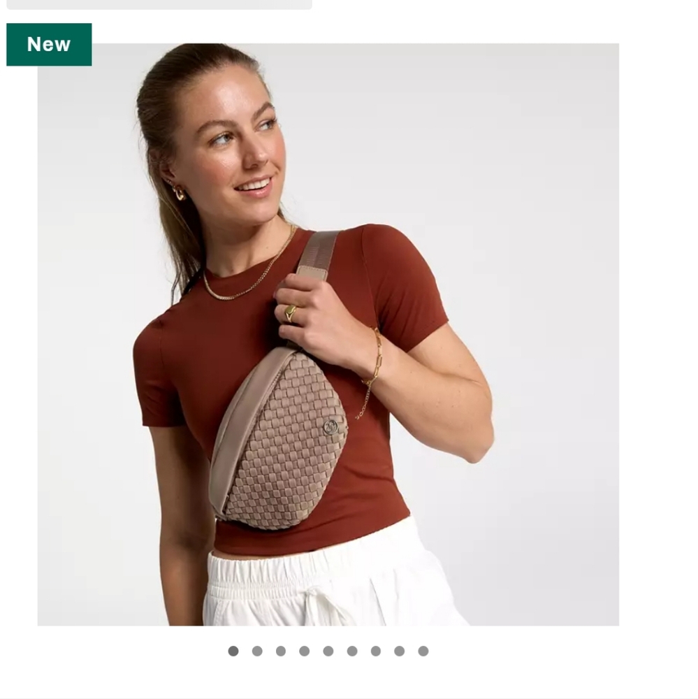NWT Calia Woven Belt Bag - Sueded Brown